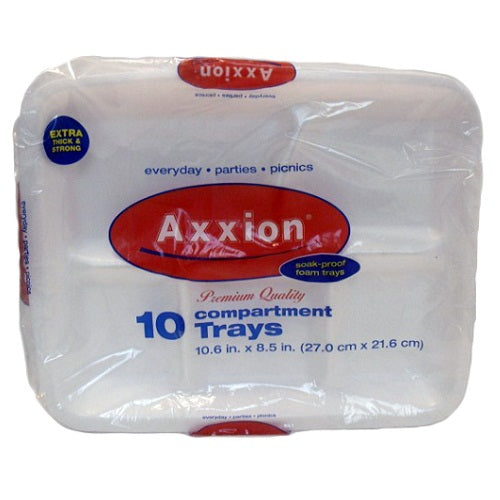 axxion foam tray 5 comp 10ct -- 50 per case