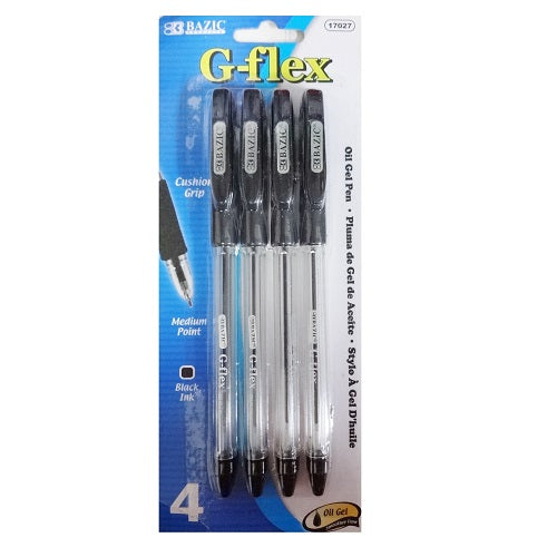 g- flex pens oil gel 4pk black -- 24 per box