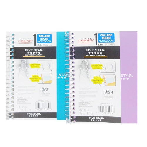 notebook 1 subj 100ct c-r 7x4in -- 12 per case