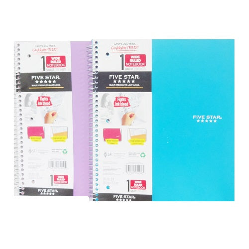 five star notebook 1 subj 100ct wr -- 12 per case