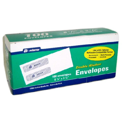 envelopes 100ct dble window -- 8 per case