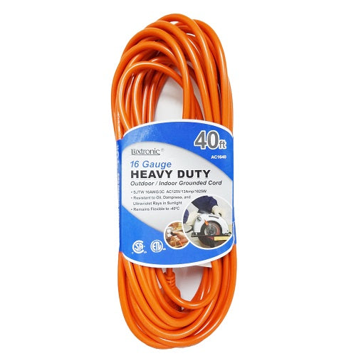 extension cord 40ft 16awg hd orange -- 6 per case