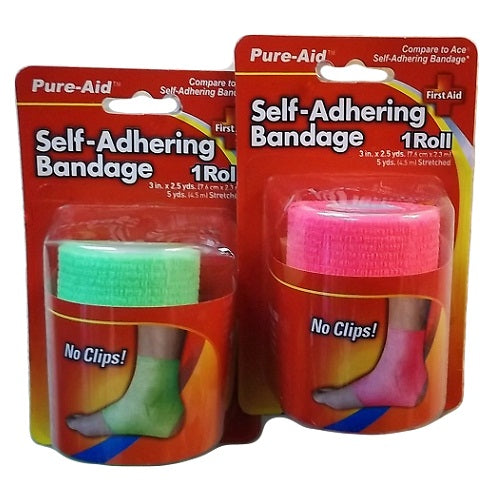 pure- aid self- adhering bandage asst clrs -- 24 per case