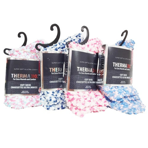 thermax cozy socks 9-11 asst clrs -- 12 per box