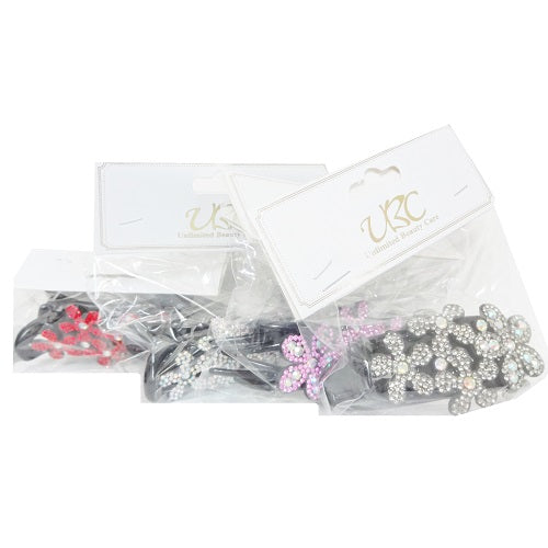 hair clip w- flower asst clrs -- 12 per box