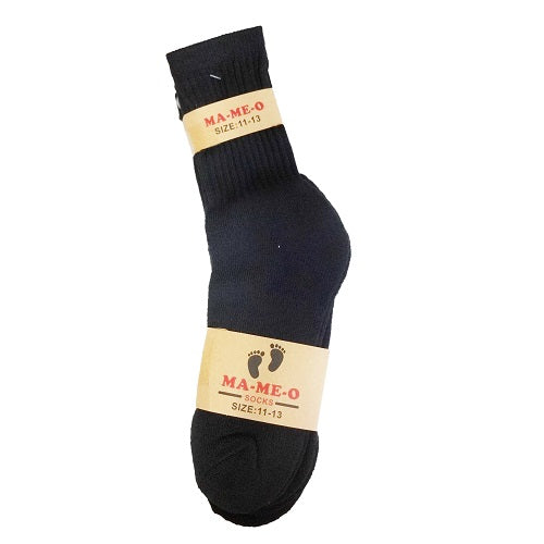 men crew socks 4pk 11-13 black -- 3 per box