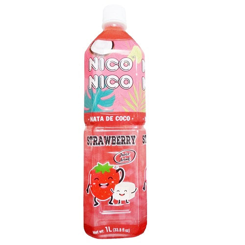 nico nata de coco drink 1 ltr strawbe -- 6 per case