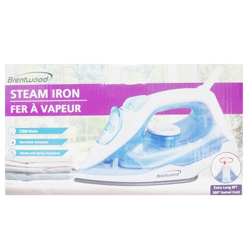 brentwood steam iron wht 1200wtt -- 10 per case