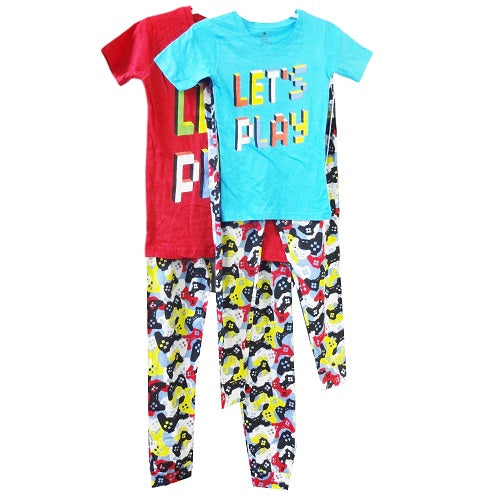 boys pajamas 2pc lets play asst -- 24 per case