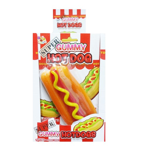 super gummy hot dog 5.29oz tutti frutti -- 12 per box