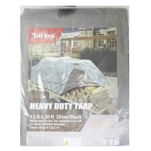 tuff bros tarp 12x20ft hd silver -- 5 per case