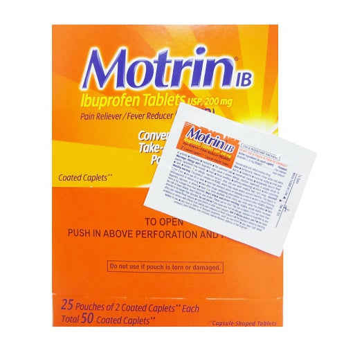 motrin pain reliever 25ct of 2 -- 2 per box