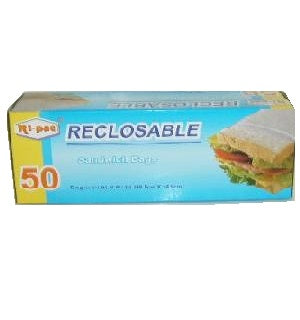 ri- pac sandwich bags 50ct w- zipper -- 24 per case