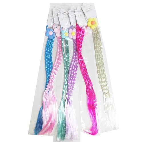 hair extensions w- flower asst clrs -- 12 per box