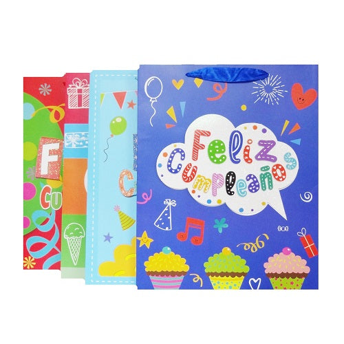 gift bags feliz cumplea os md asst -- 12 per box