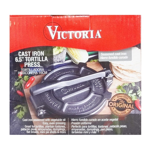 victoria tortilla press 6.5in black -- 6 per case