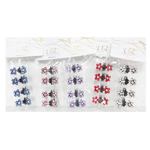 hair clips mini 4pc asst clrs -- 12 per box