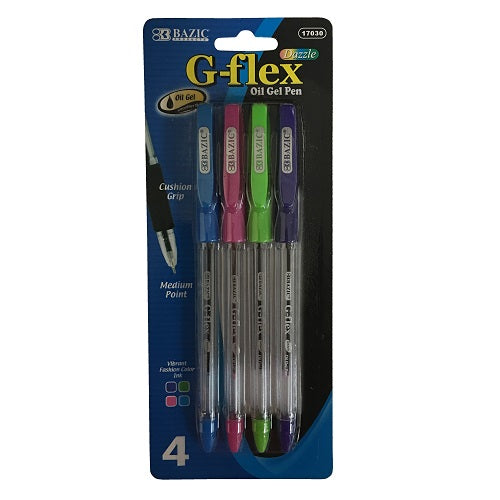 g- flex pens oil gel 4pk asst clrs -- 24 per box