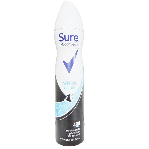 sure anti- persp 250ml invisible aqua -- 6 per case