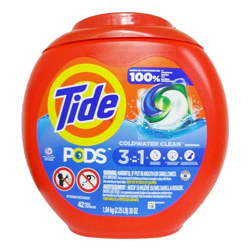 tide pods 42ct he orignal coldwater -- 4 per case