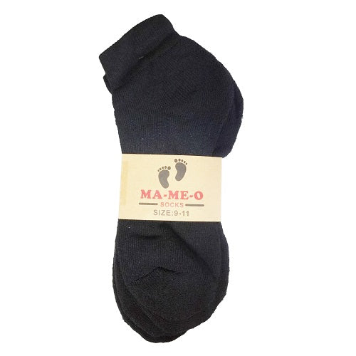 men socks low top 4pk 9-11 black -- 3 per box