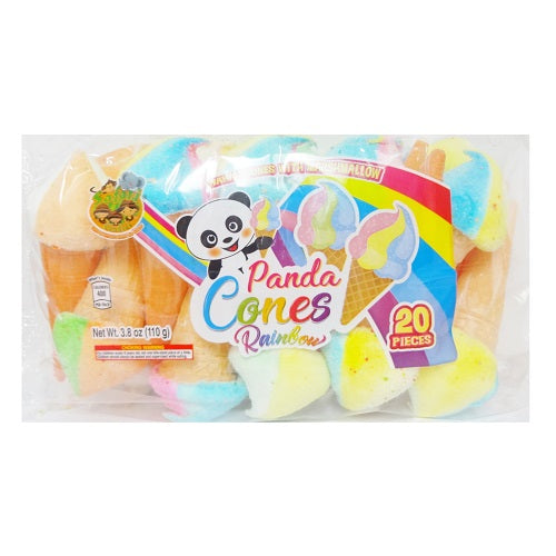 panda mashmallow cones rainbow 3.8oz -- 16 per case