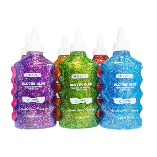 glitter glue cosmic 6.76oz asst clrs -- 24 per case