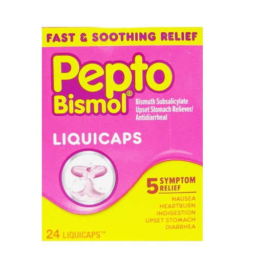 pepto bismol liq caps 24ct -- 6 per box