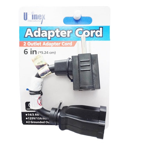 adapter cord 2 outlet 6in -- 24 per box