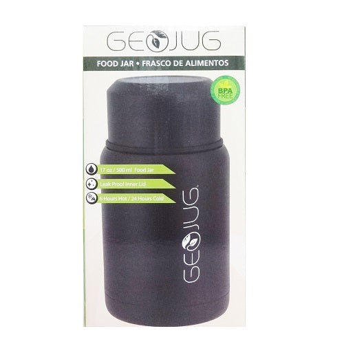 geo jug insulated food jar 17oz black -- 12 per case