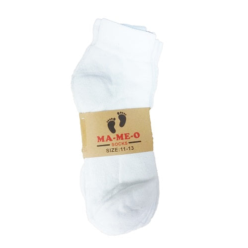 men socks low top 4pk 11-13 white -- 3 per box