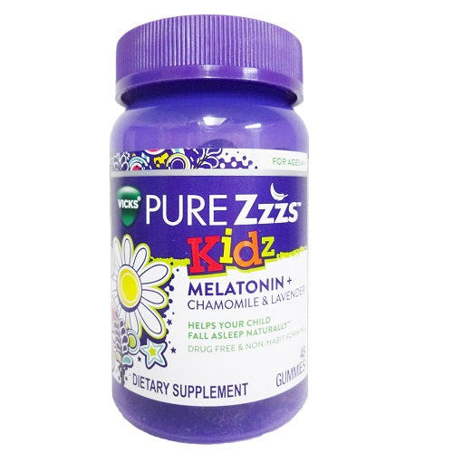 vicks pure zzzs kids melatonin 48ct gmms -- 6 per box