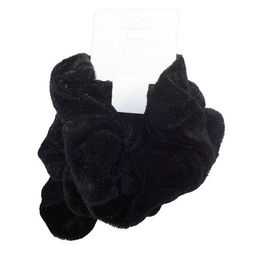 hair scrunchie 3pc velvet black -- 12 per box