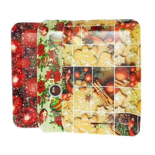 x- mas serving tray 10x14 asst design -- 12 per box