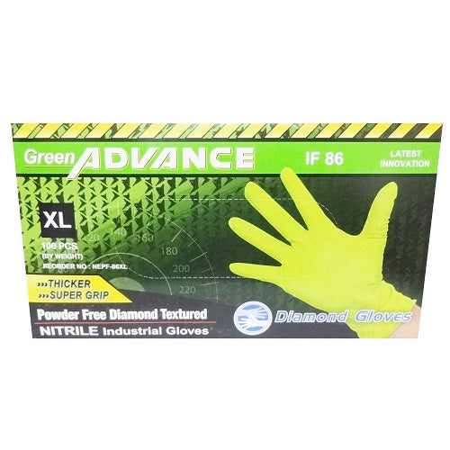 a. gloves nitrile green 100ct xl -- 10 per case