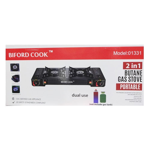 biford dual portable gas stove 2 in 1 -- 4 per case