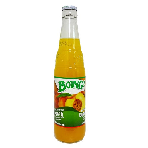 boing soda 11.8oz glass peach long neck -- 24 per case