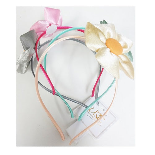 headband metal w- flower asst clrs -- 12 per box