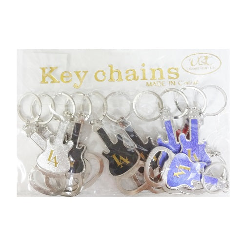 key chain metal guitar la asst clrs -- 12 per box