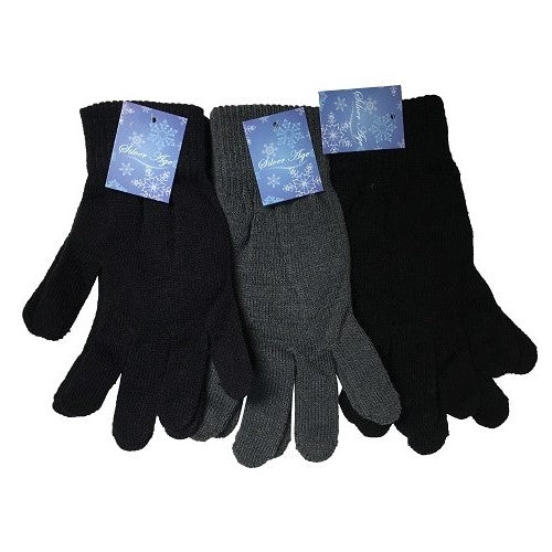 gloves 9in asst clrs knitted -- 12 per box