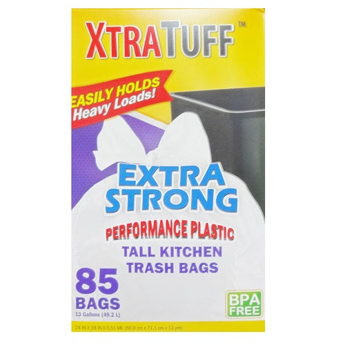 xtra tuff trash bags 85ct 13 gl -- 12 per case