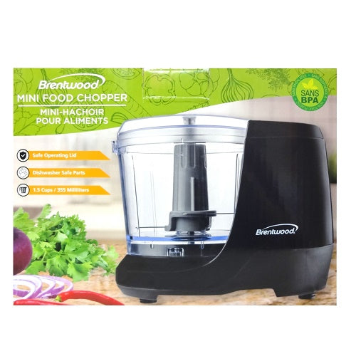 brentwood food chopper 1.5 cups blck -- 4 per box