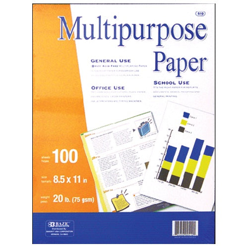 multipurpose paper 50ct 8.5 x 11in -- 50 per case