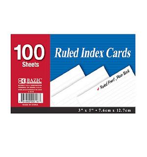 index cards ruled 100ct 3x5in -- 36 per case