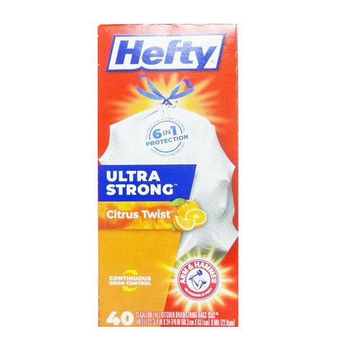 hefty kitchen bags 40ct 13 gl citrus -- 6 per case