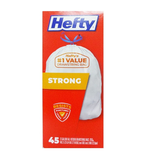 hefty kitchen bags 45ct 13 gl strong -- 6 per case