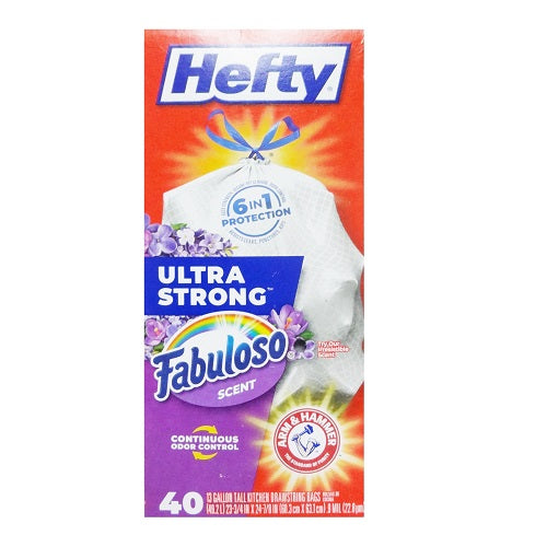 hefty kitchen bags 40ct 13 gl fabuloso s -- 6 per case