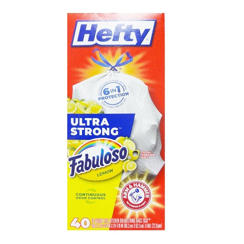 hefty kitchen bags 40ct 13gl lemon -- 6 per case