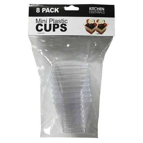 k.e plastic cups mini 8ct square -- 24 per box