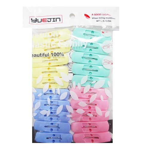 clothes pegs plastic 20ct asst clrs -- 12 per box